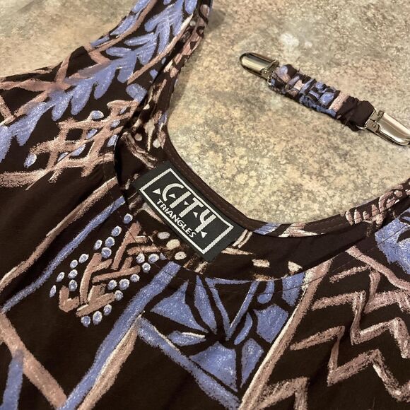 city triangles blue and black multicolor dress with pockets size small - Picture 6 of 8